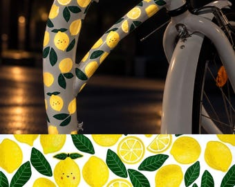 Reflective lemon stickers for bicycles and helmets