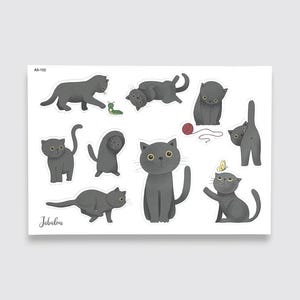 Aufkleber wasserfest Katzen, Sticker, Aufkleber, wasserfeste Sticker, spülmaschinenfest, Brotdose, Fliesen, Möbel, Katze, Abby die Katze