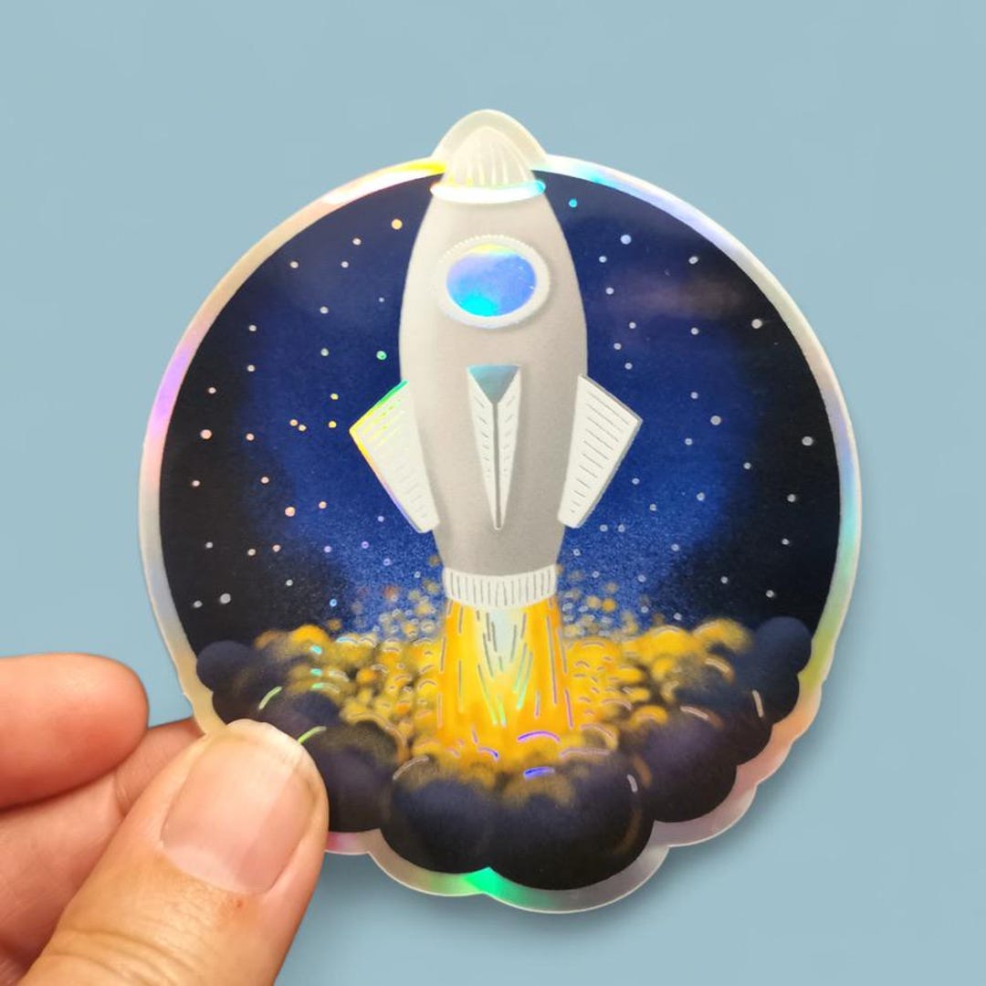 Holographic Space Sticker, Waterproof - Etsy
