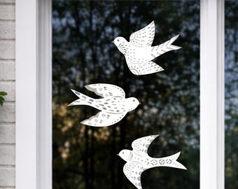 Bird Window Clings Set - Bird Protection Stickers
