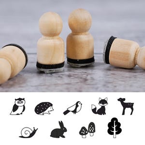Ministempel 15mm Waldtiere Wald Stempel