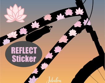 Reflektierende Lotus Lilie rose Fahrradsticker