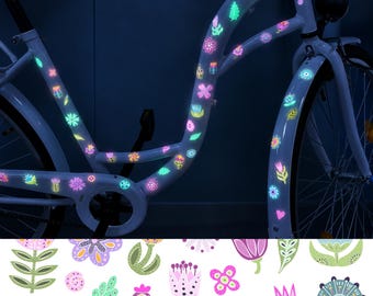 Reflective stickers, floral, folklore, bicycle