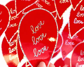 Love Valentine's Day glitter stickers