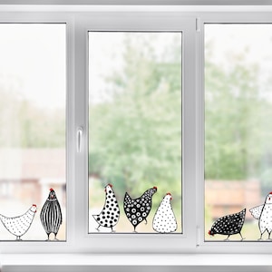 Hühner Fensterbilder einzeln