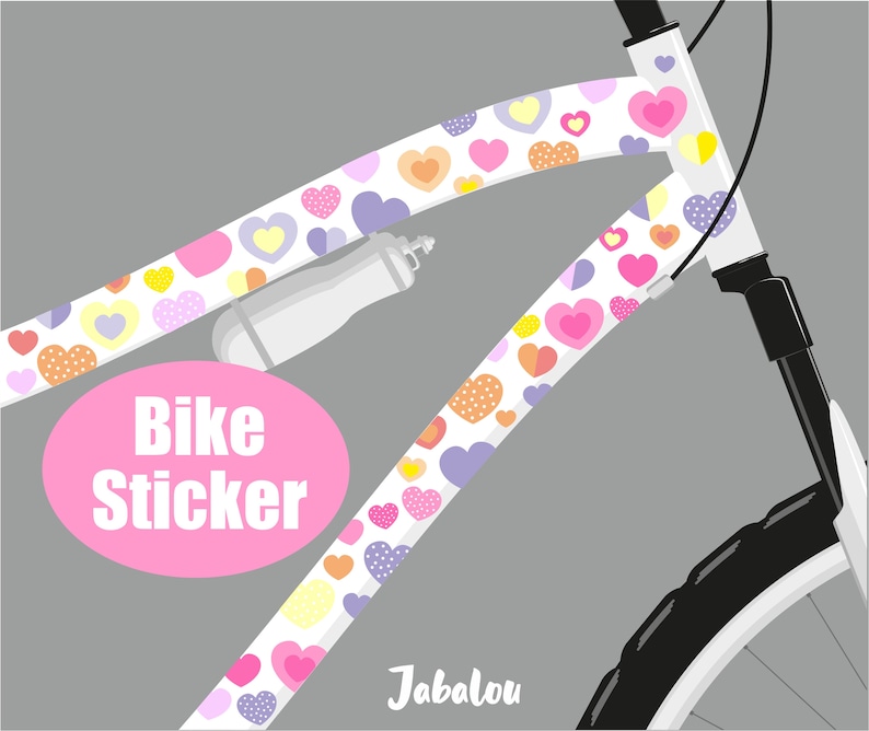 Heart stickers for the bike, bike stickers, bike stickers, bike stickers, waterproof stickers, stickers, hearts image 1