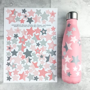 Adesivi impermeabili stelle, adesivi, adesivi impermeabili, lavabili in lavastoviglie, portapranzo, piastrelle, porte, mobili, stelle rosa, stella