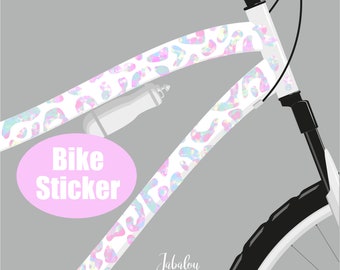 Bicycle sticker animal print pastel