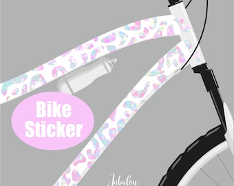 Bicycle stickers, animal print, pastel