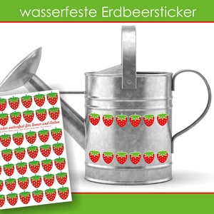 Aufkleber wasserfest Erdbeeren, Sticker, Aufkleber, Erdbeeren, wasserfeste Sticker, spülmaschinenfest, Brotdose, Fliesen, Türen, Möbel Bild 7