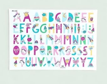 Sticker dishwasher safe letters ABC unicorn