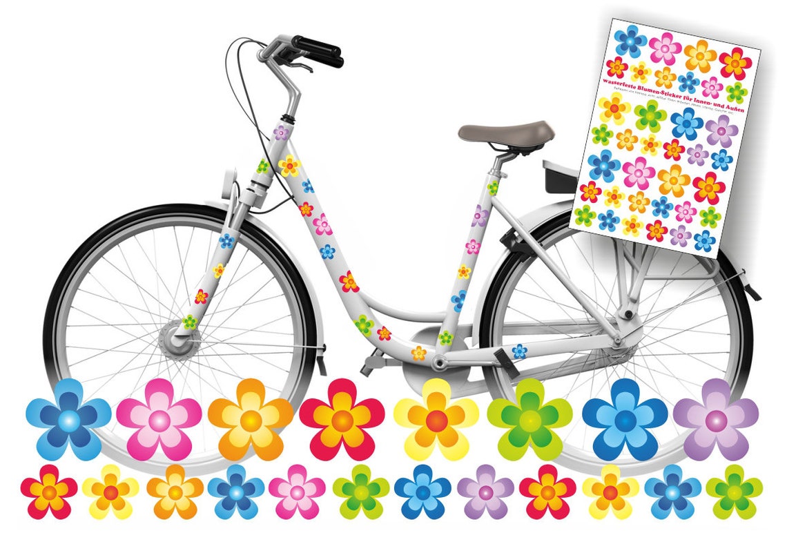Fahrradaufkleber Blumen Sticker Fahrrad Fahrrad Aufkleber