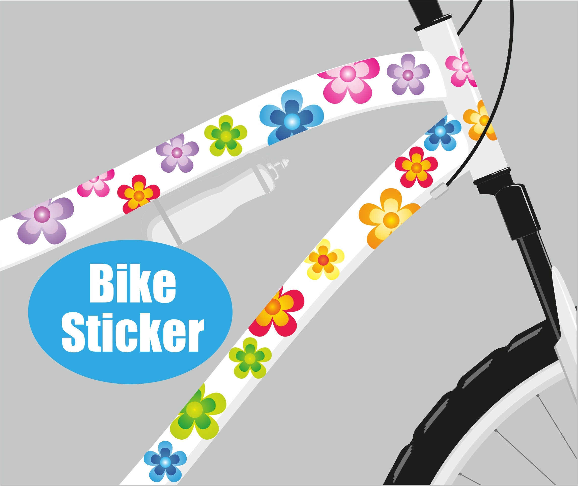 bloemen stickers fiets fietsstickers Etsy