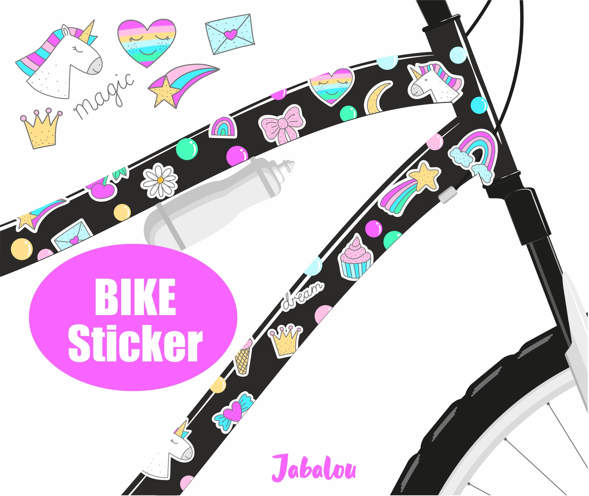 Girl Bicycle Sticker UK