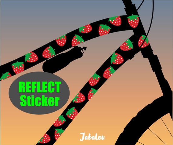 Erdbeeren REFLEKTIERENDE Sticker wasserfest, Erdbeeren, Erdbeeren Aufkleber reflektierend, Erdbeer Sticker, reflektierende Aufkleber