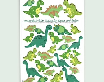 Dishwasher-safe dinosaur stickers