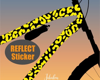 Reflektierende Animal Print Sticker GELB