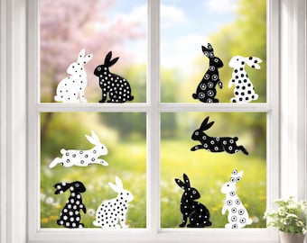 Funny bunny window clings, Easter decoration stickers