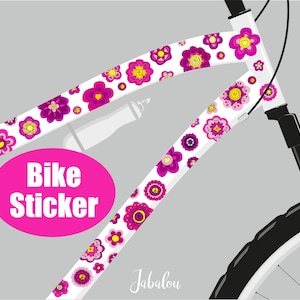 Blumen Aufkleber fürs Fahrrad, Sticker Fahrrad, Fahrradaufkleber, Fahrradsticker, wasserfeste Sticker, Aufkleber, Pink, Blüten Bild 2