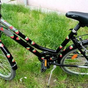 Erdbeeren Fahrradaufkleber, Aufkleber fürs Fahrrad, Sticker Fahrrad, Fahrradsticker, wasserfeste Sticker, Aufkleber, Sticker Bild 4