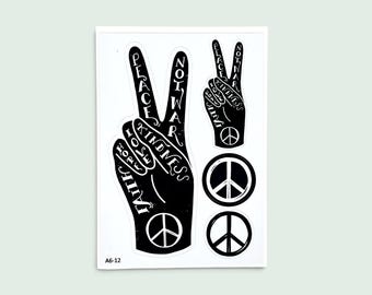 A6 Peace sticker sheet – dishwasher safe and weatherproof