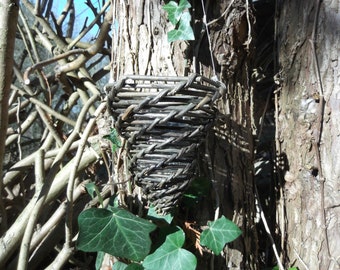 Photophore en saule vert, spirale lumineuse, lanterne en saule