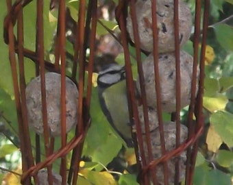 Meisenknödelkörbchen, Futterspender, Füllhorn aus Weide