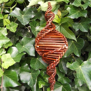 Wind chime made of willow (orange-brown), willow wind chime, mobile, spiral made of willow, wind chime