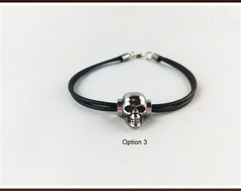 Edelstahl Armband Männer Lederarmband Schwarz Unisex Geschenk