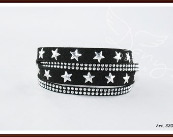 Armband Stern Wickelarmband Sterne Schwarz