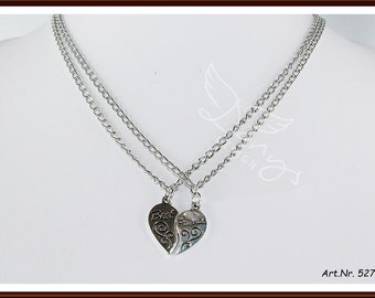 Ketten mit Anhänger Edelstahl Silber und Bronze 2 Freundschaftsketten Ketten mit Anhänger Edelstahl Silber und Bronze 2 Freundschaftsketten