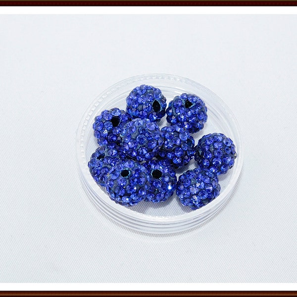 Strassperlen Beads Perlen Shamballa 8mm dunkelblau