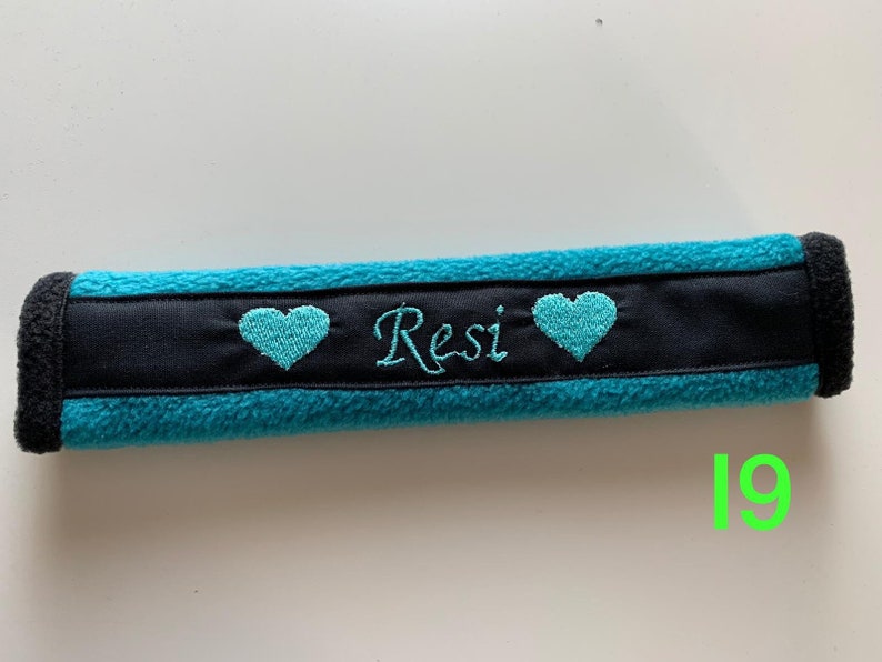 Noseband Name und Herzen Halfterschoner aus Fleece mit Klettverschluss Pony Cob Warmblut ein tolles Reitergeschenk Bild 5