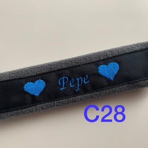 Noseband Name und Herzen Halfterschoner aus Fleece mit Klettverschluss Pony Cob Warmblut ein tolles Reitergeschenk Bild 4