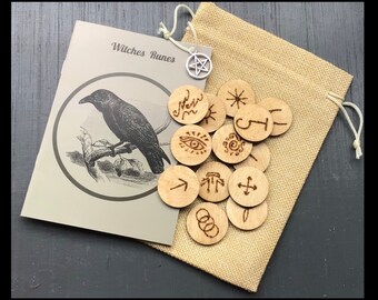 Handmade Witches Runes Set with Bag & Booklet