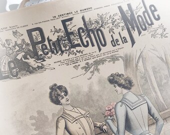 1901 Original Le Petit Echo de la Mode Shabby Zeitung