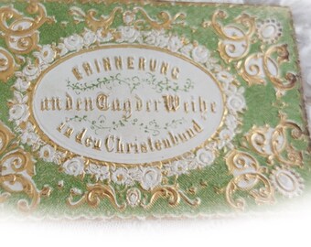 De 1866 Acte de baptême antique avec enveloppe