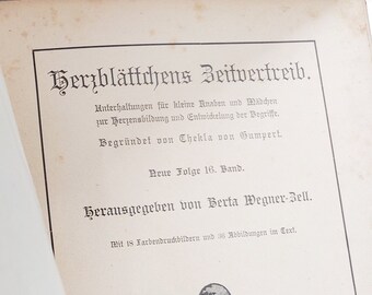 RESERVIERT! Old book Herzblättchens Zeitvertreib Band 58  Kinderbuch um 1917