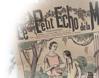 1924 Original Le Petit Echo de la Mode Shabby Newspaper