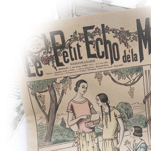 1924 Original Le Petit Echo de la Mode Shabby Newspaper image 1