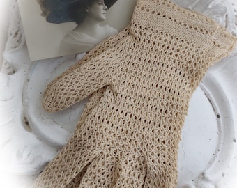 Antike  Handschuhe Victorian gehäkelt 03