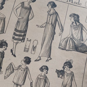 1924 Original Le Petit Echo de la Mode Shabby Newspaper image 4