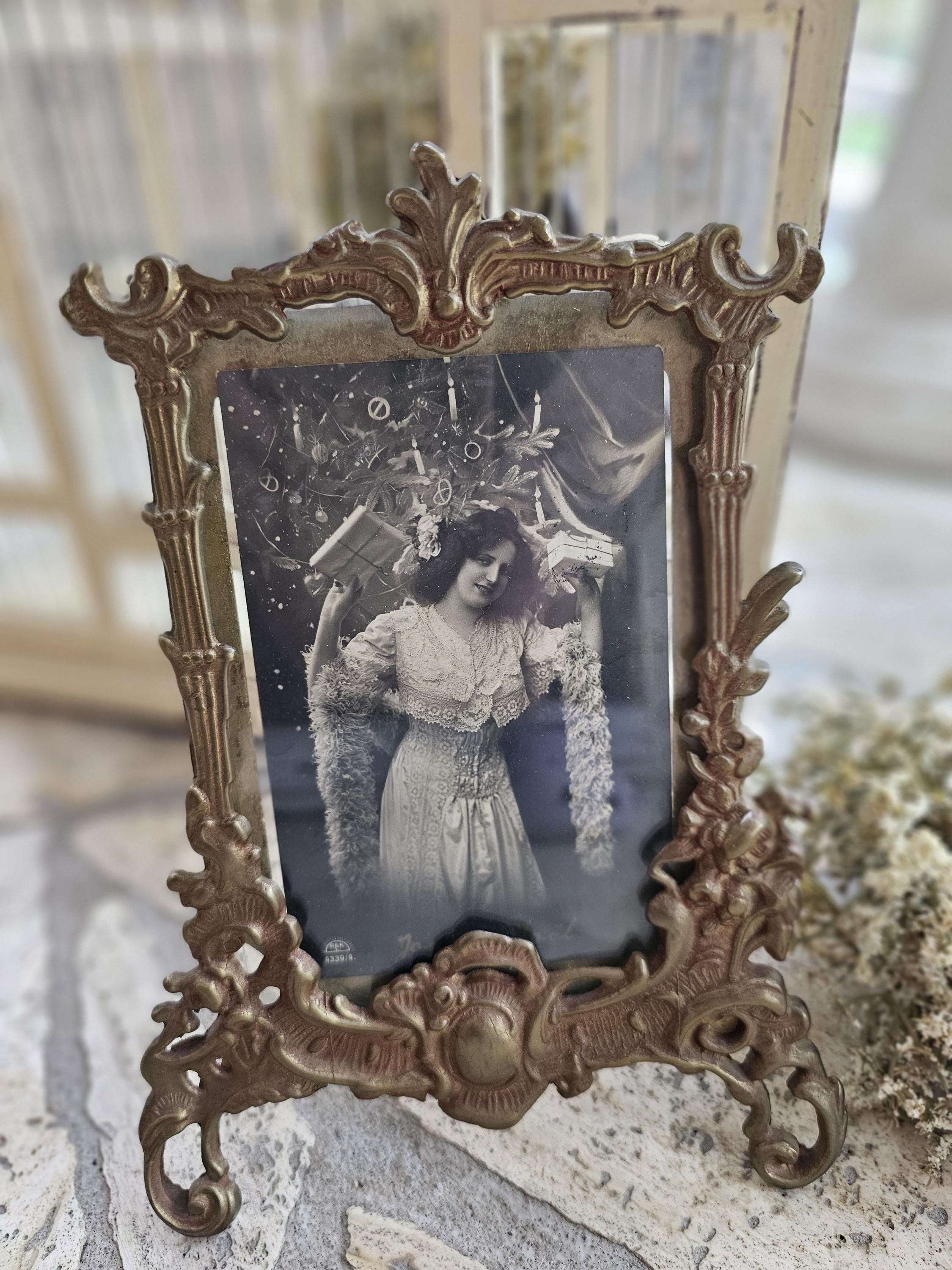 Rahmen Messing Massiv Vintage Antik Alt Portrait Bilderrahmen In