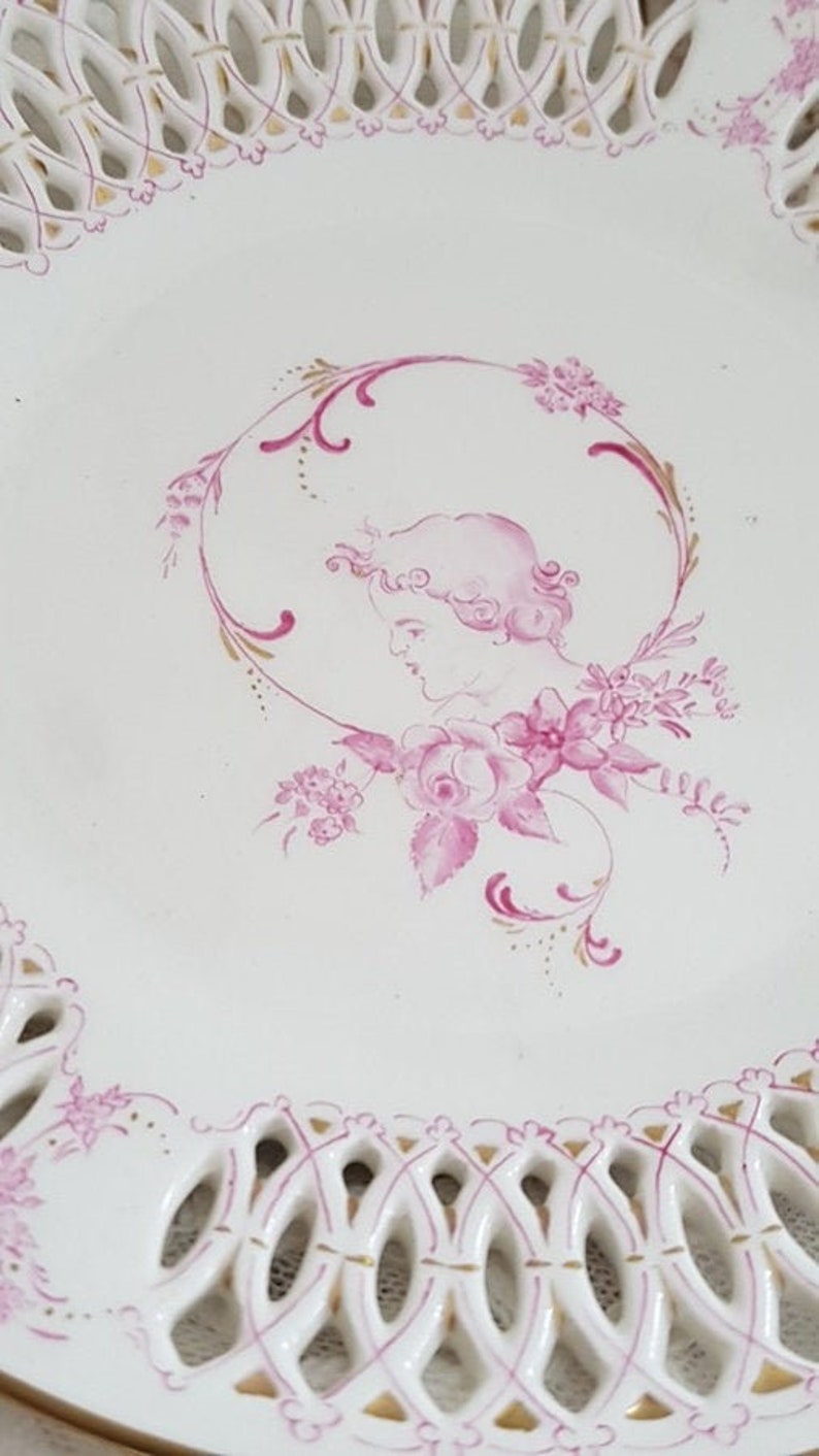 1880-1900 Antique plate hand-painted G.Kr\u00f6ger from c