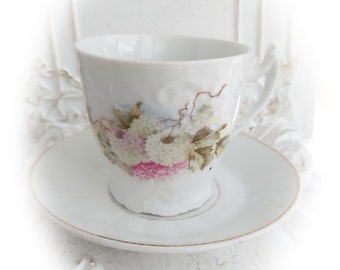 Ancienne série historicisme tasses en porcelaine couvert lilas