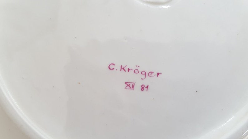 1880-1900 Antique plate hand-painted G.Kr\u00f6ger from c