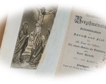 Old book vor 1910  christliches Vergißmeinnicht alte Lyrik