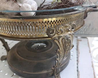 Antique rechaud, warming plate, Wilhelminian style warmer made of copper from old France