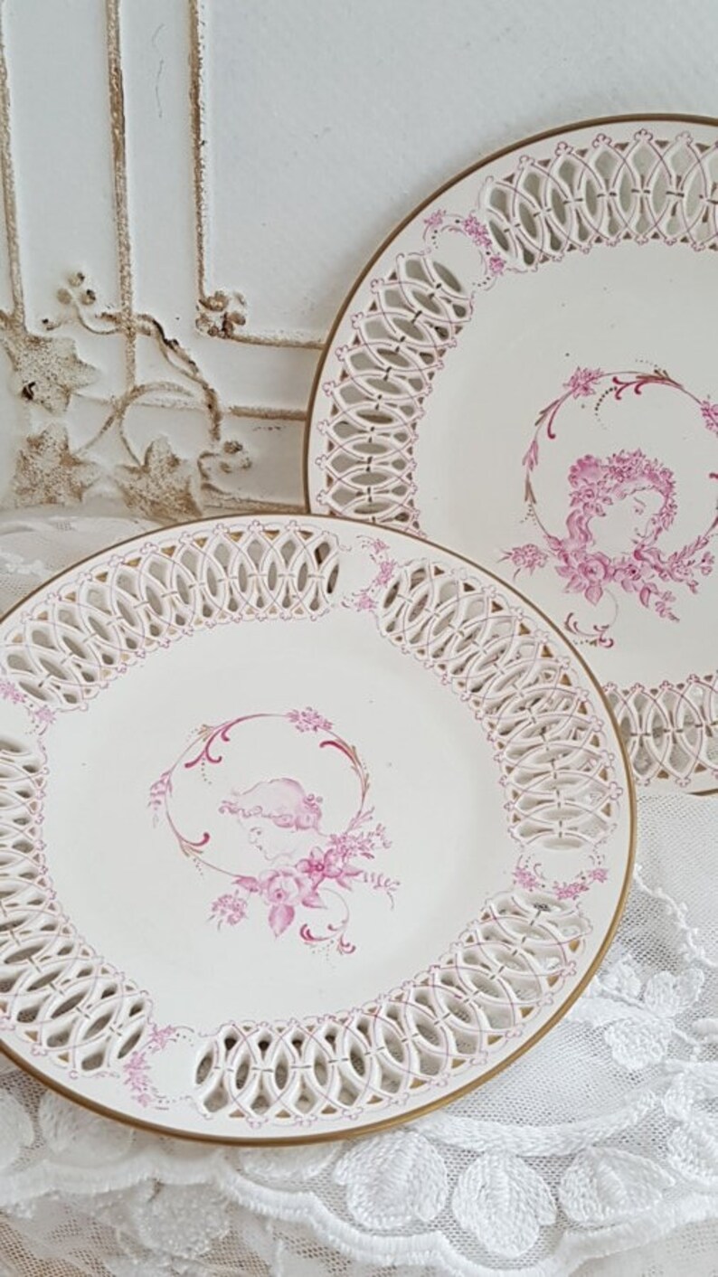 1880-1900 Antique plate hand-painted G.Kr\u00f6ger from c