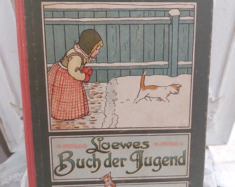 Old book 1915 Loewes Buch der Jugend 1915